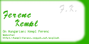 ferenc kempl business card